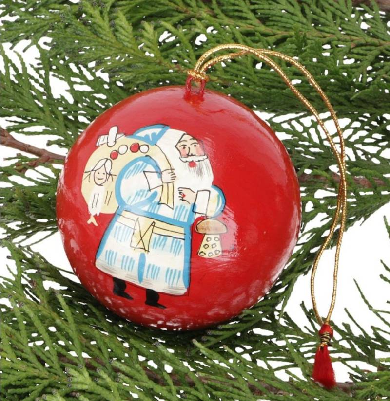 Guru-Shop Christbaumschmuck Upcycling Weihnachtskugel aus Pappmachee,.. von Guru-Shop