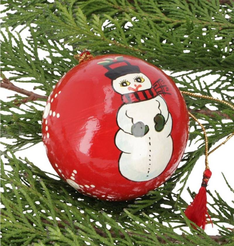 Guru-Shop Christbaumschmuck Upcycling Weihnachtskugel aus Pappmachee,.. von Guru-Shop