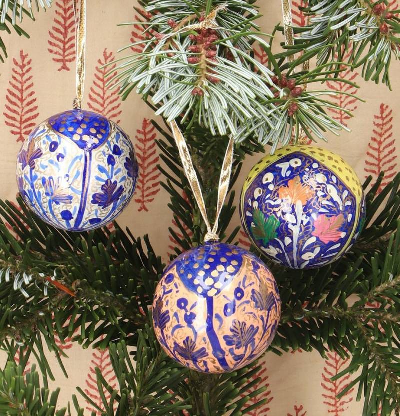 Guru-Shop Christbaumschmuck Upcycling Weihnachtskugel 3er Geschenk Set aus.. von Guru-Shop