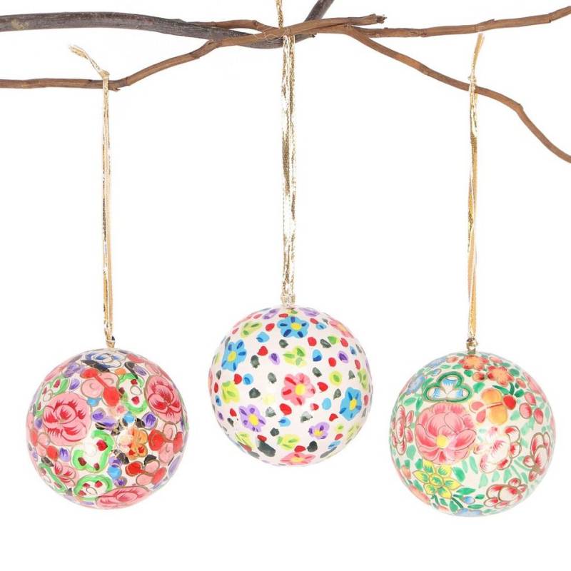 Guru-Shop Christbaumschmuck Upcycling Weihnachtskugel 3er Geschenk Set aus.. von Guru-Shop