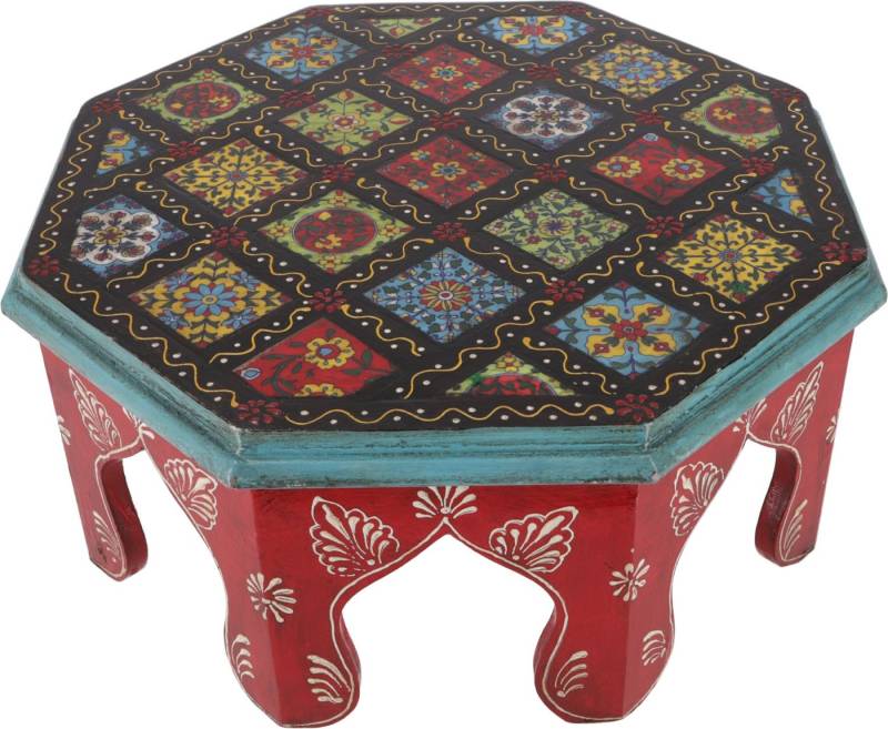 Guru-Shop Couchtisch Bemalter kleiner Tisch mit Fliesenmosaik - rot.. von Guru-Shop
