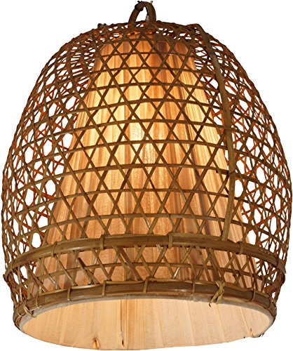 GURU SHOP Deckenlampe/Deckenleuchte, in Bali Handgemacht aus Naturmaterial, Rattan, Bambus, Baumwolle - Modell Hernando, 45x35x35 cm, Hängeleuchten aus Natürlichen Materialien von GURU SHOP