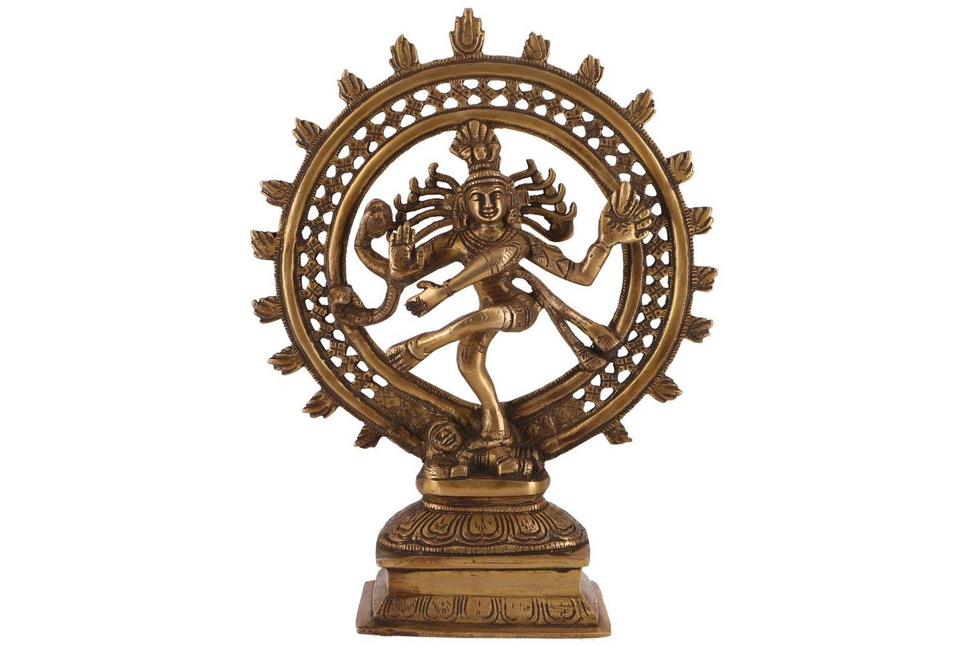 Guru-Shop Dekofigur Messingfigur, Statue Shiva im Feuerkranz 29 cm.. von Guru-Shop