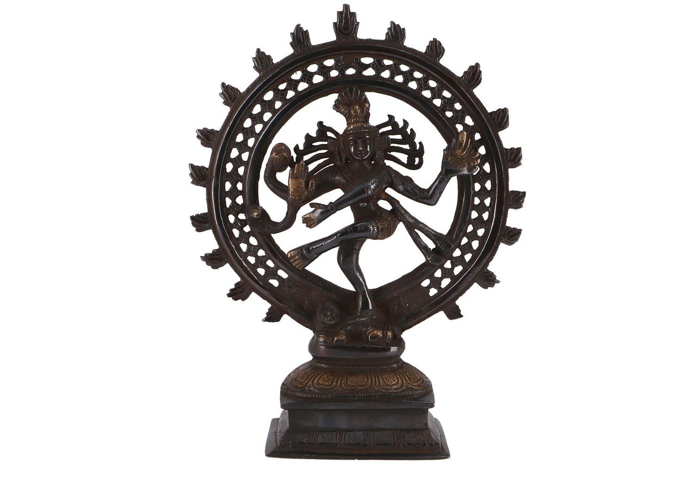 Guru-Shop Dekofigur Messingfigur, Statue Shiva im Feuerkranz 29 cm.. von Guru-Shop