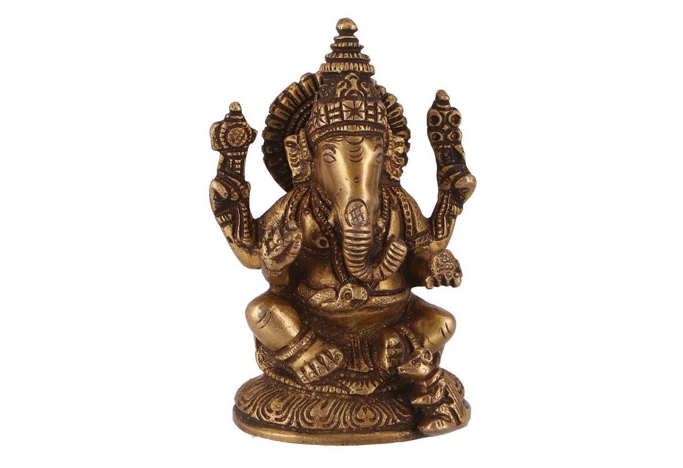 Guru-Shop Dekofigur Messingfigur Ganesha Statue 12 cm - Motiv 20 von Guru-Shop