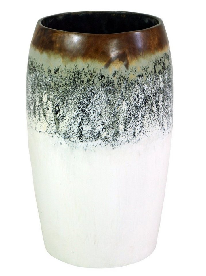 Guru-Shop Dekovase Vase, Übertopf, Pflanzgefäß aus Palmholz von Guru-Shop