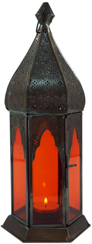 Guru-Shop Kerzenlaterne Orientalische Metall/Glas Laterne in.. von Guru-Shop