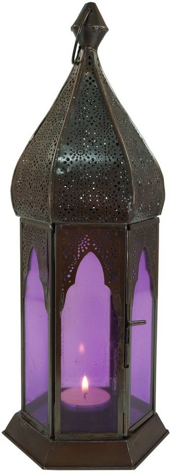 Guru-Shop Kerzenlaterne Orientalische Metall/Glas Laterne in.. von Guru-Shop