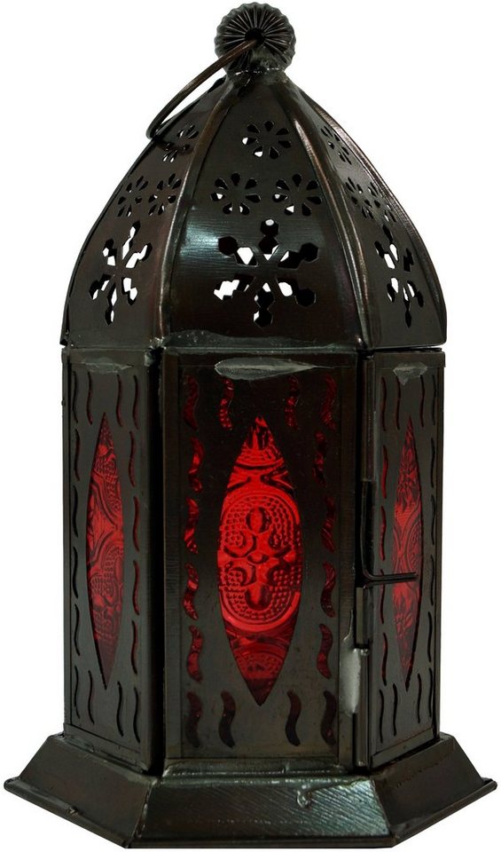 Guru-Shop Kerzenlaterne Orientalische Metall/Glas Laterne in.. von Guru-Shop