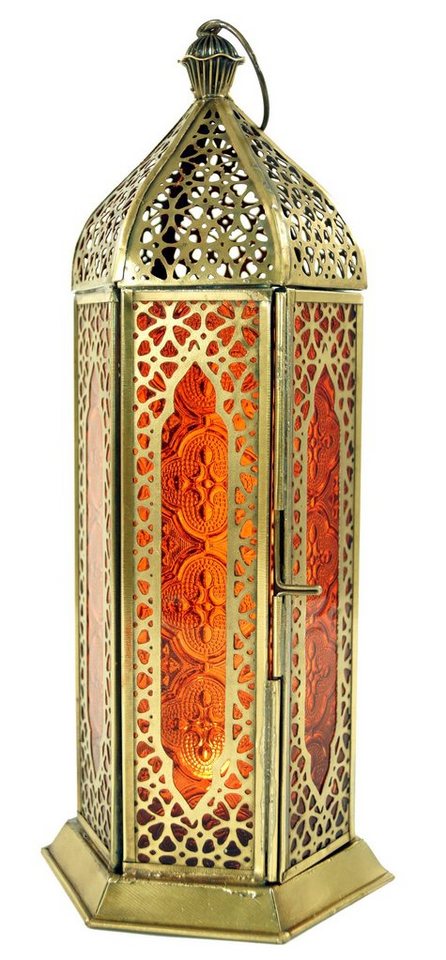 Guru-Shop Kerzenlaterne Orientalische Metall/Glas Laterne in.. von Guru-Shop