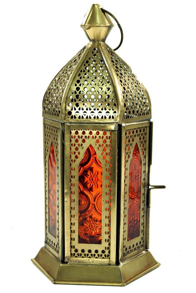 Guru-Shop Kerzenlaterne Orientalische Metall/Glas Laterne in.. von Guru-Shop