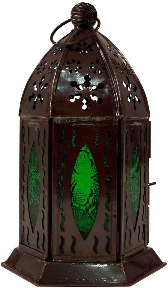 Guru-Shop Kerzenlaterne Orientalische Metall/Glas Laterne in.. von Guru-Shop