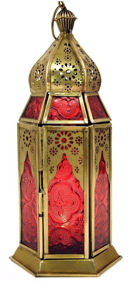 Guru-Shop Kerzenlaterne Orientalische Metall/Glas Laterne in.. von Guru-Shop