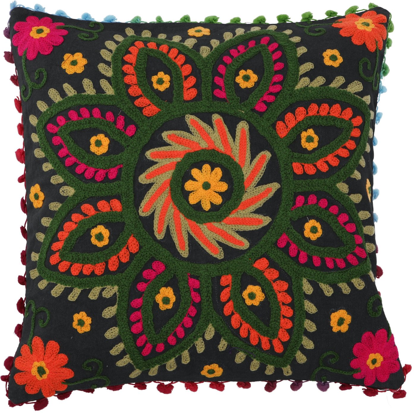 Guru-Shop Kissenbezüge Boho Kissenhülle, farbenfrohes besticktes.. Guru-Shop Kissenbezüge Boho Kissenhülle, farbenfrohes besticktes.. von Guru-Shop