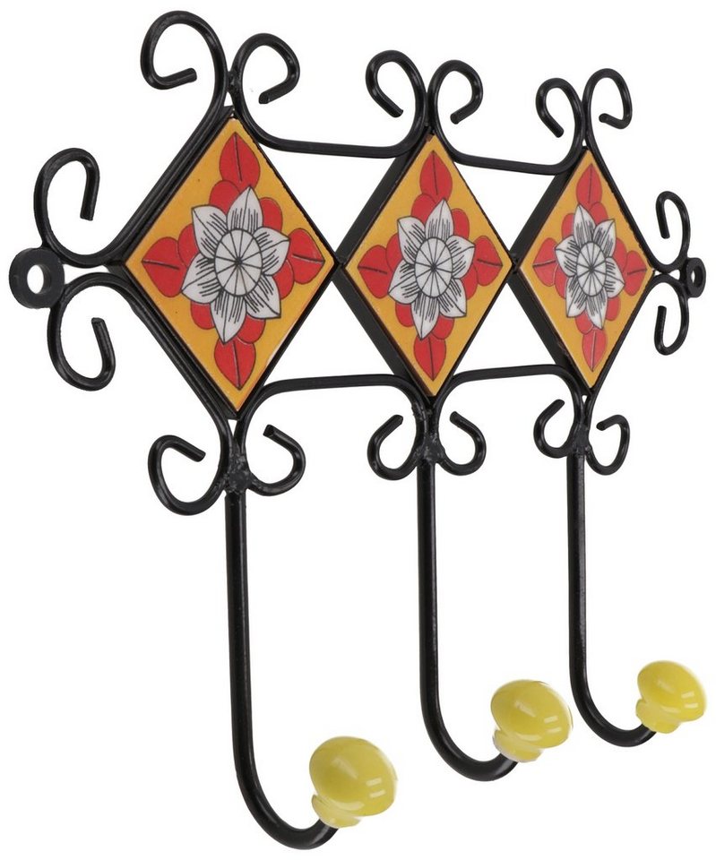 Guru-Shop Kleiderhaken Dreier Garderoben Haken, Boho Wandhaken mit.. von Guru-Shop
