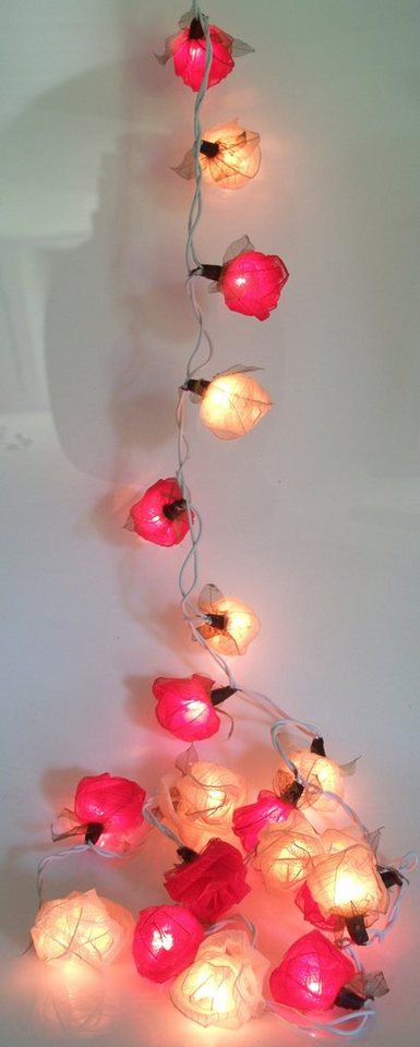 Guru-Shop LED-Lichterkette Blüten LED Lichterkette - 20 Stk Rose rot/weiß Guru-Shop LED-Lichterkette Blüten LED Lichterkette - 20 Stk Rose rot/weiß von Guru-Shop