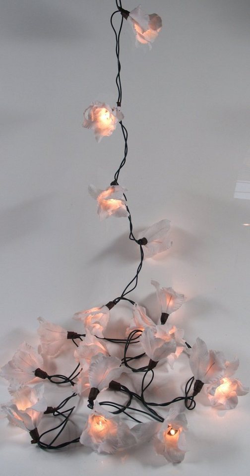 Guru-Shop LED-Lichterkette Lotus Blüten LED Lichterkette - Blüte weiß von Guru-Shop