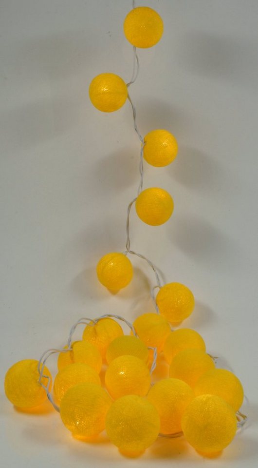 Guru-Shop LED-Lichterkette Stoff Ball Batterielichterkette 3xAA 20`er LED.. von Guru-Shop