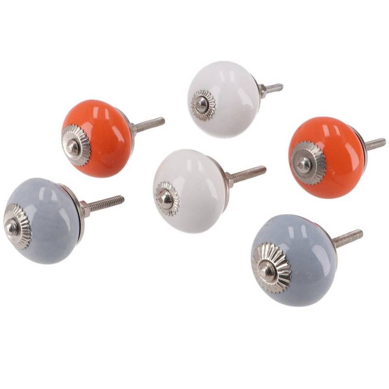 Guru-Shop Möbelknopf 6`er Set Keramik Möbelknopf bunt gemischt,.. von Guru-Shop