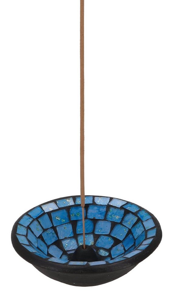 Guru-Shop Räucherstäbchen-Halter Keramik Räucherschale - Mosaik blau von Guru-Shop
