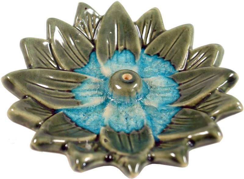 Guru-Shop Räucherstäbchen-Halter Räucherstäbchenhalter Lotus aus Keramik.. von Guru-Shop