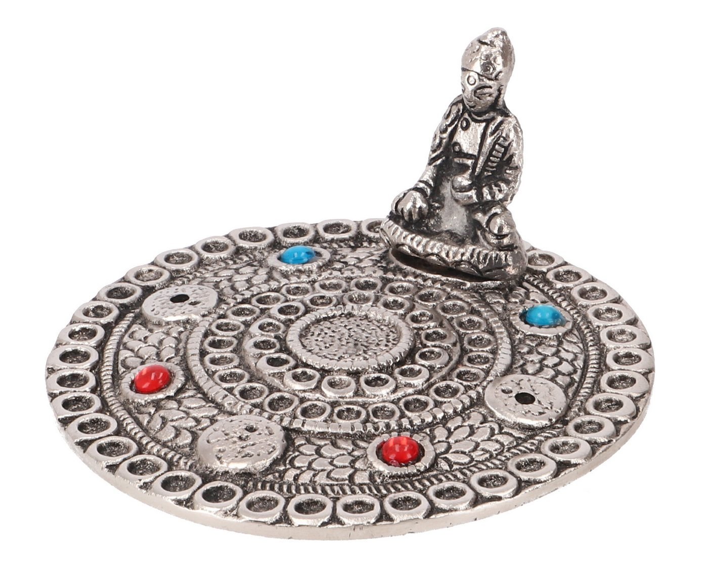 Guru-Shop Räucherstäbchen-Halter Runder Weißmetall Räucherteller - Buddha Guru-Shop Räucherstäbchen-Halter Runder Weißmetall Räucherteller - Buddha von Guru-Shop
