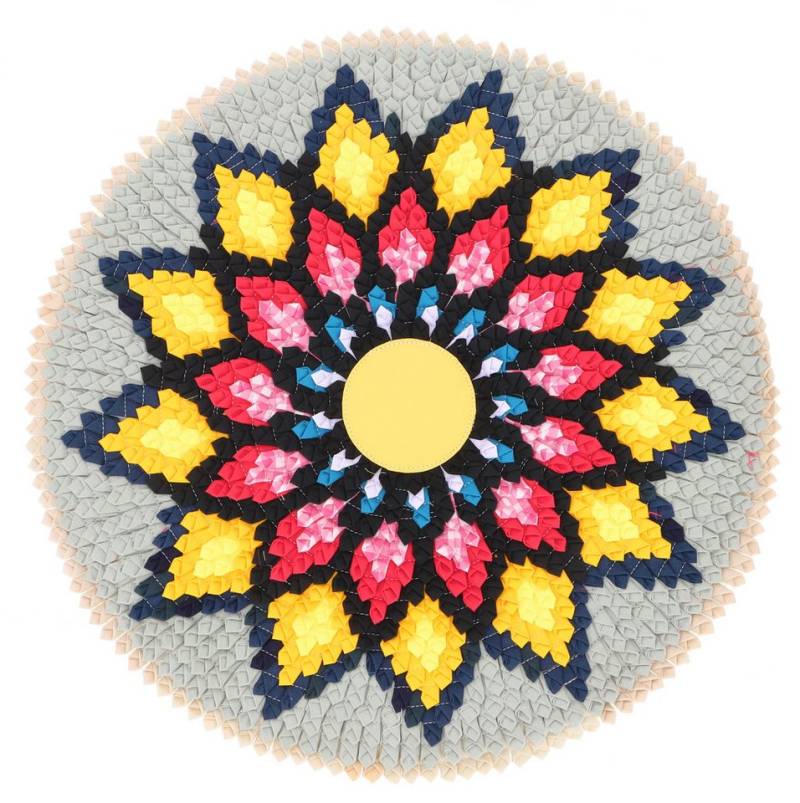 Guru-Shop Teppich Runde upcycling Mandala Badmatte, Bodenmatte,.., Höhe: 1 mm von Guru-Shop