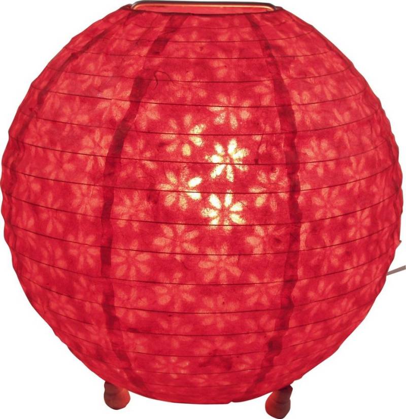 Guru-Shop Tischleuchte Coronada round Reispapier Tischlampe - Ø 35 cm.., Leuchtmittel nicht inklusive von Guru-Shop