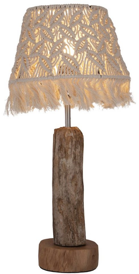 Guru-Shop Tischleuchte Tischleuchte Tischlampe, Treibholz, Makramee,.., Leuchtmittel nicht inklusive von Guru-Shop