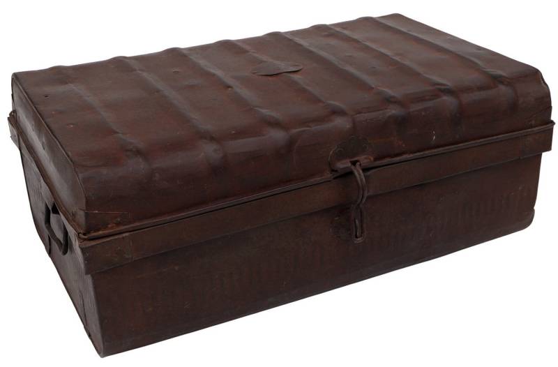 Guru-Shop Truhenbank Alter Blechkoffer, antiker Metallkoffer -.. von Guru-Shop