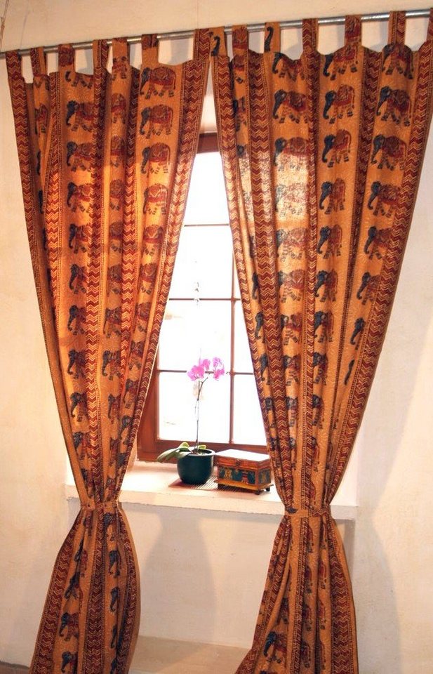 Guru-Shop Vorhang Boho Vorhänge, Gardine (1 Paar) mit Schlaufen,.. von Guru-Shop