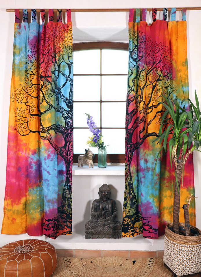 Guru-Shop Vorhang Boho Vorhänge, Gardine (1 Paar) mit Schlaufen,.. von Guru-Shop