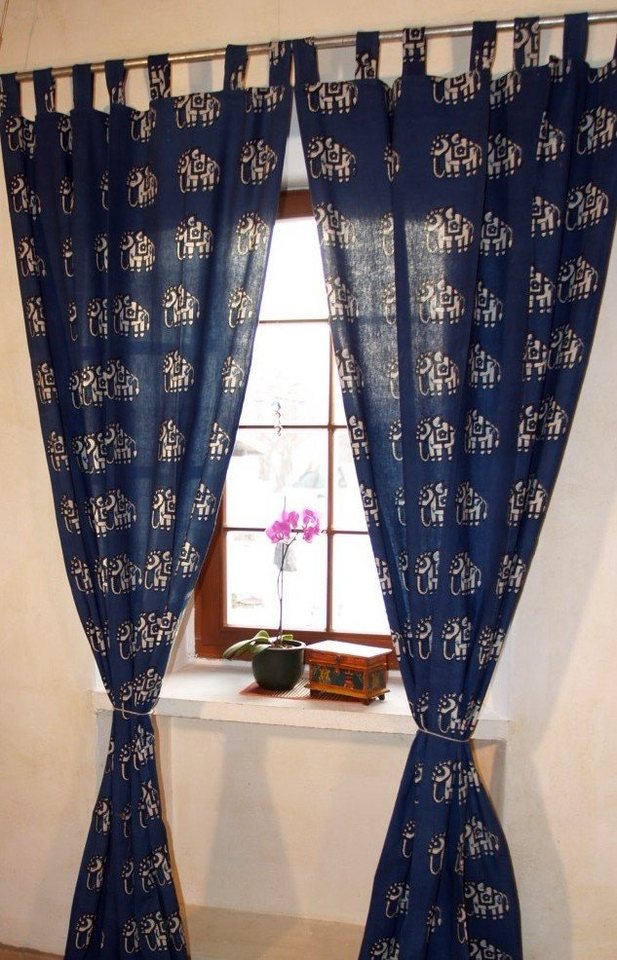 Guru-Shop Vorhang Boho Vorhänge, Gardine (1 Paar) mit Schlaufen,.. von Guru-Shop