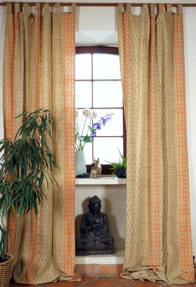 Guru-Shop Vorhang Boho Vorhänge, überlange Gardine (1 Paar) mit.. von Guru-Shop