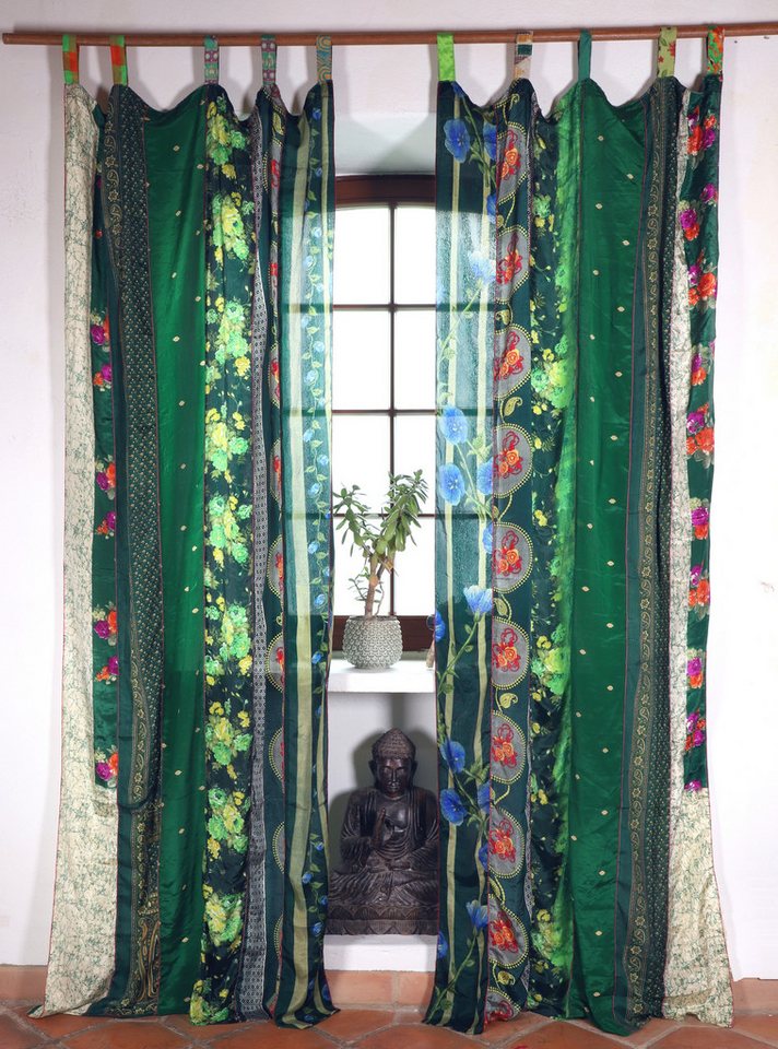 Guru-Shop Vorhang Vorhang 2 Stück seidige upcyceling Gardine aus.. von Guru-Shop