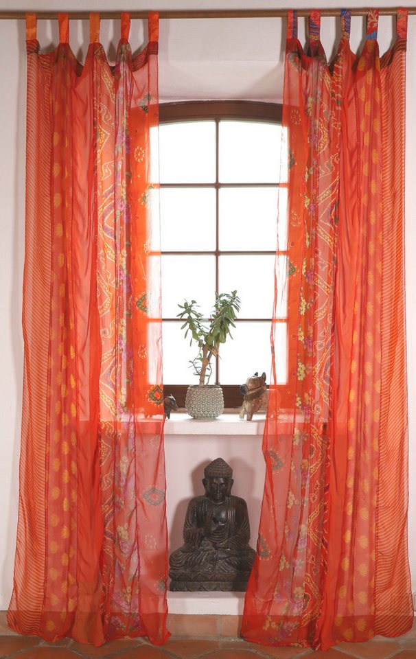 Guru-Shop Vorhang Vorhang 2 Stück seidige upcyceling Gardine aus.. von Guru-Shop