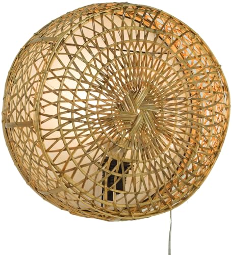 GURU SHOP Wandlampe/Wandleuchte, in Bali Handgefertigt aus Naturmaterial, Rattan - Modell Maumere, 35x35x14 cm, Wandleuchten von GURU SHOP