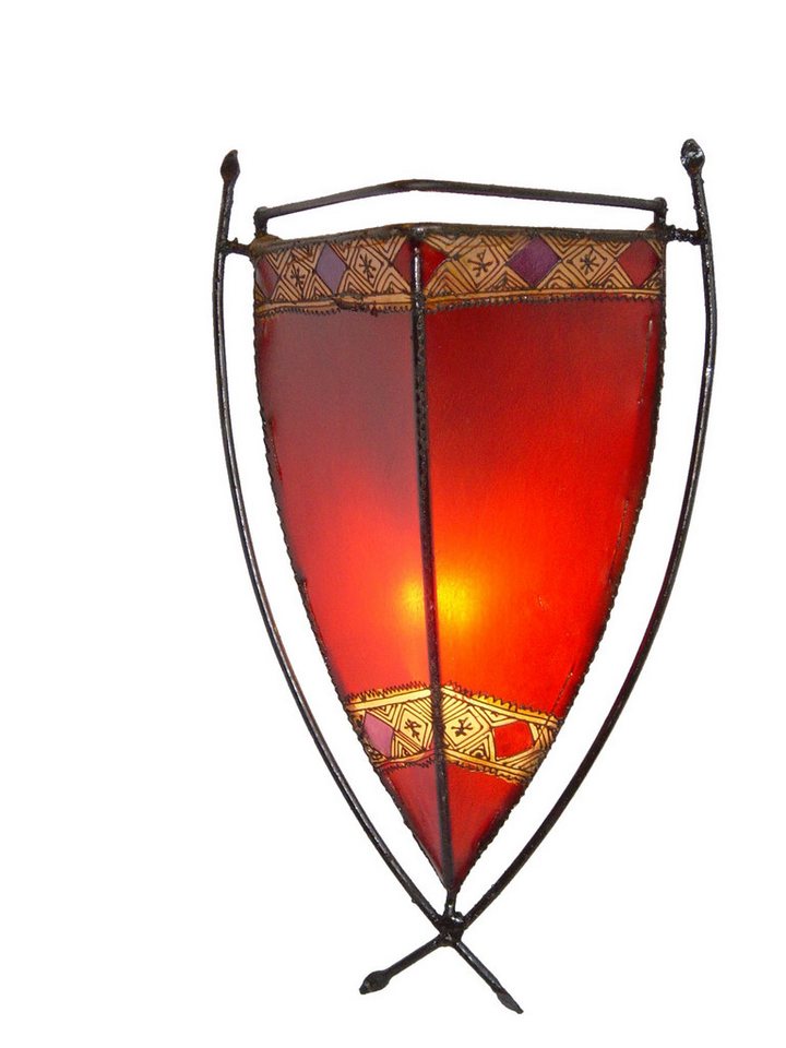 Guru-Shop Wandleuchte Henna Lampe, Leder Wandlampe - Myra rot, Leuchtmittel nicht inklusive von Guru-Shop