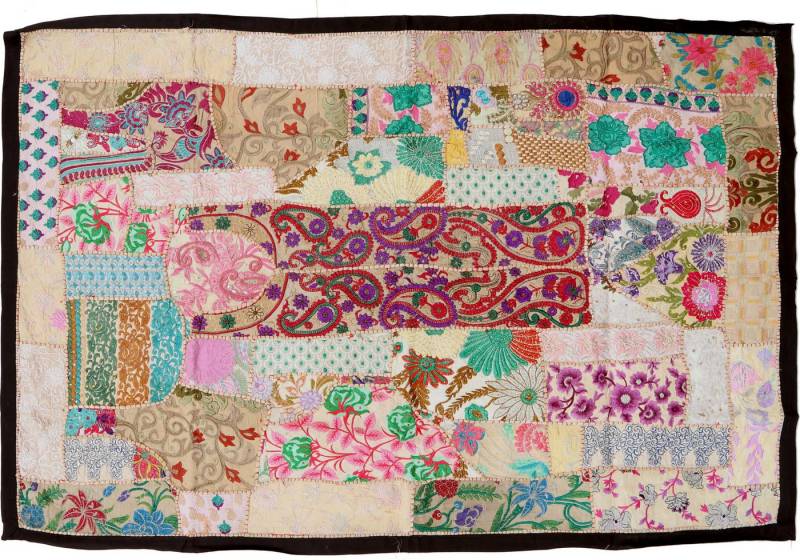 Guru-Shop Wandteppich Indischer Wandteppich Patchwork Wandbehang,.., Höhe: 100 mm von Guru-Shop