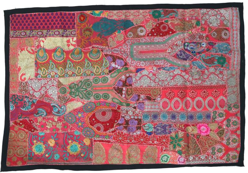 Guru-Shop Wandteppich Indischer Wandteppich Patchwork Wandbehang,.., Höhe: 100 mm von Guru-Shop