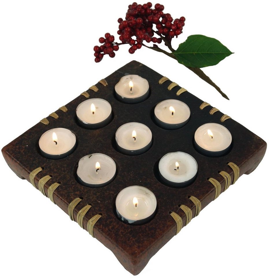 Guru-Shop Windlicht Kerzenhalter, Teelichthalter Keramik Nr.5 von Guru-Shop