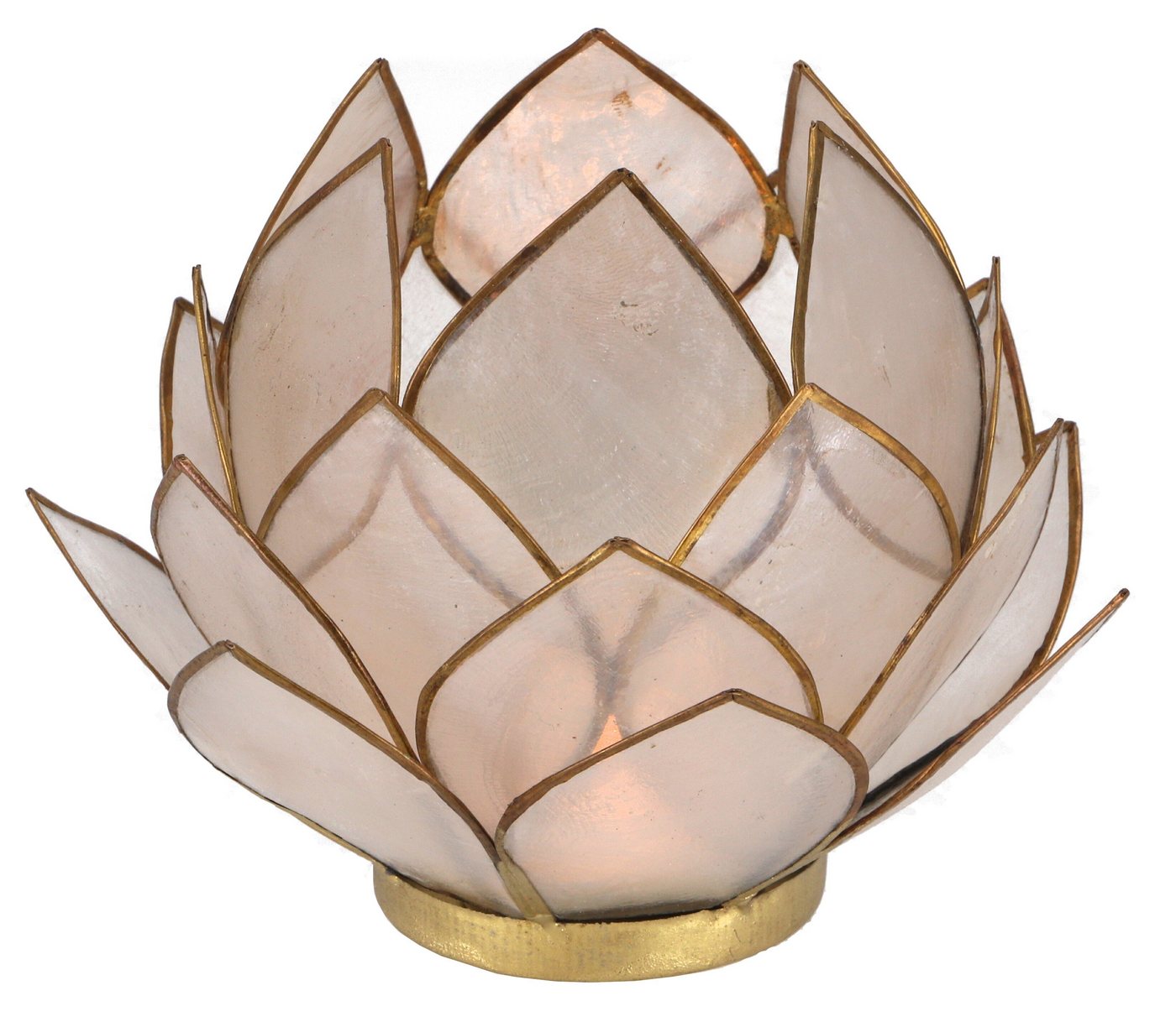 Guru-Shop Windlicht Lotus Teelicht Muschel 14*10 cm - weiß Guru-Shop Windlicht Lotus Teelicht Muschel 14*10 cm - weiß von Guru-Shop