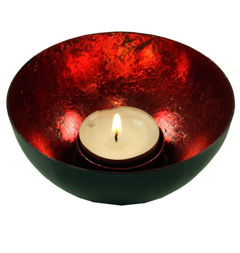 Guru-Shop Windlicht Metall Teelicht Windlicht rot von Guru-Shop