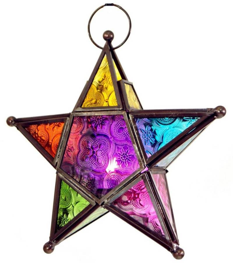 Guru-Shop Windlicht Orientalischer Glas Stern in marrokanischem.. von Guru-Shop