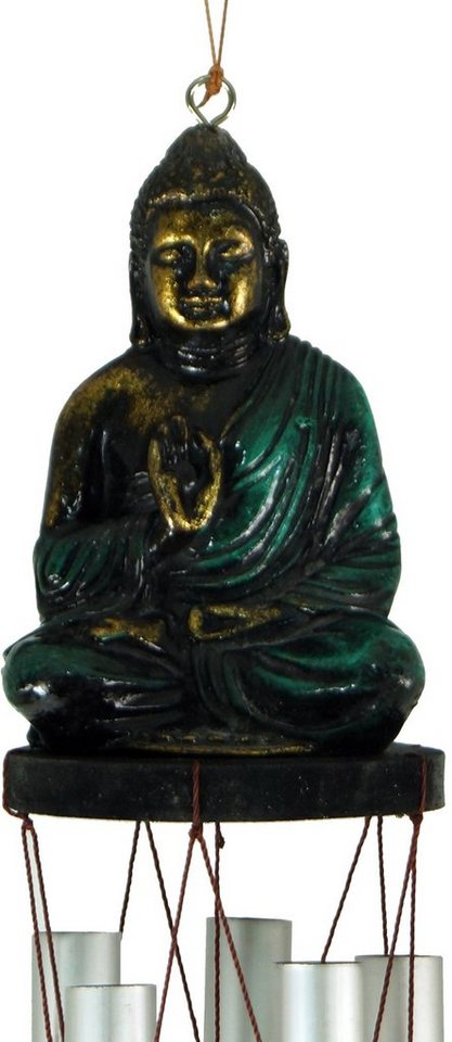 Guru-Shop Windspiel Klangspiel mit Buddha - grün von Guru-Shop