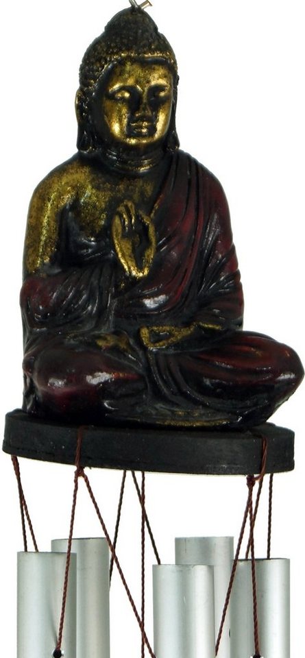 Guru-Shop Windspiel Klangspiel mit Buddha - rot von Guru-Shop
