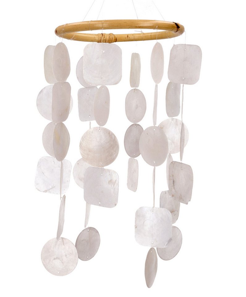Guru-Shop Windspiel Rundes Muschel Windspiel - weiß Guru-Shop Windspiel Rundes Muschel Windspiel - weiß von Guru-Shop