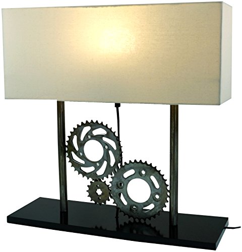 GURU SHOP Tischlampe/Tischleuchte, Upcycling Lichtobjekt aus Altmetall - Modell Pedalor, 51x50x16,5 cm, Klassische, Moderne Tischlampen von GURU SHOP