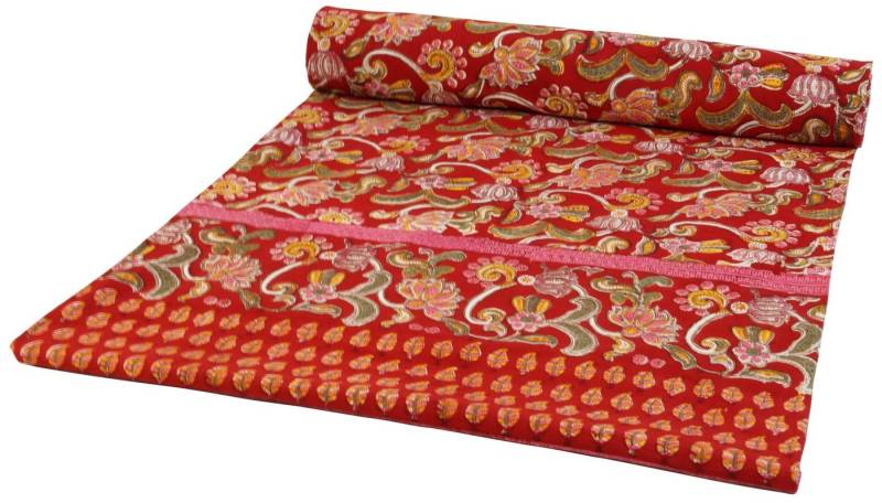Guru-Shop Tagesdecke Blockdruck Tagesdecke, Bett & Sofaüberwurf,.. von Guru-Shop