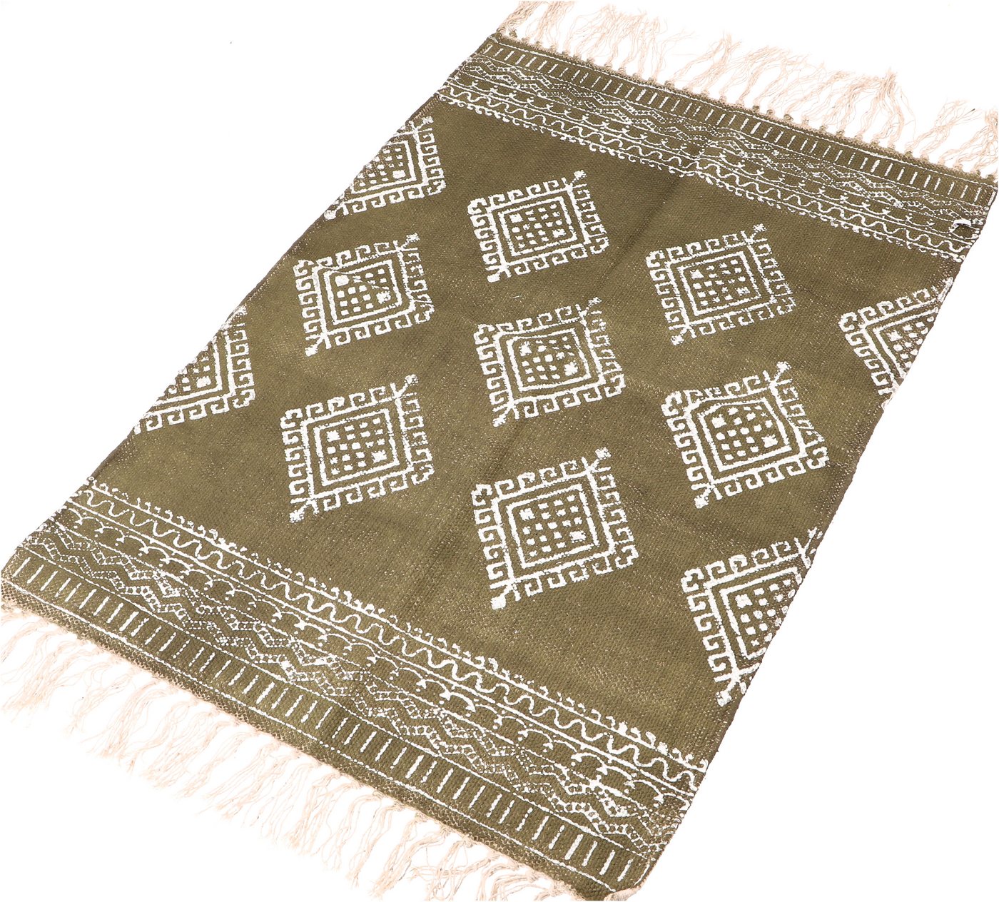 Guru-Shop Teppich Handgewebter Blockdruck Teppich 160*95 cm,.., Höhe: 160 mm Guru-Shop Teppich Handgewebter Blockdruck Teppich 160*95 cm,.., Höhe: 160 mm von Guru-Shop